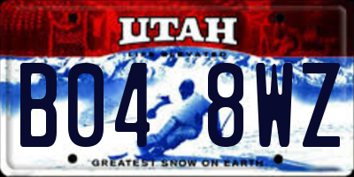 UT license plate B048WZ