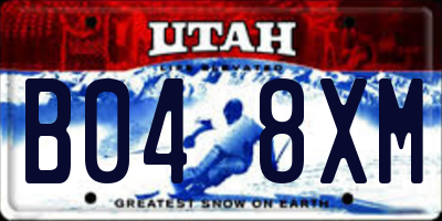 UT license plate B048XM