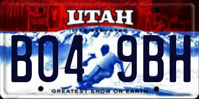 UT license plate B049BH