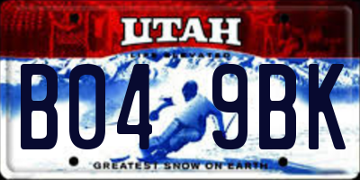 UT license plate B049BK