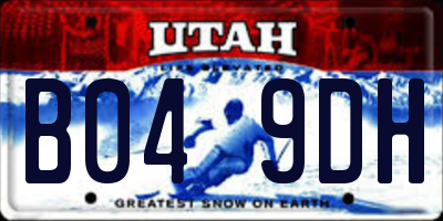 UT license plate B049DH