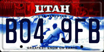 UT license plate B049FB