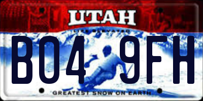 UT license plate B049FH