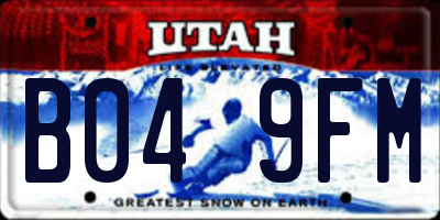 UT license plate B049FM