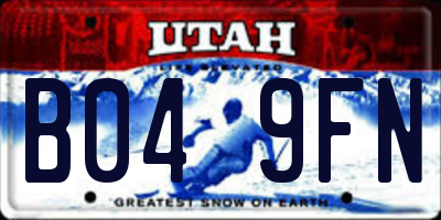 UT license plate B049FN