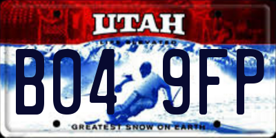 UT license plate B049FP