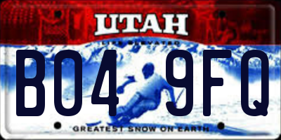 UT license plate B049FQ