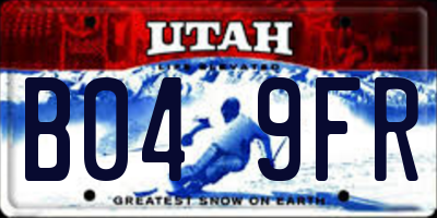 UT license plate B049FR