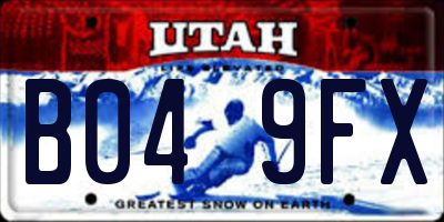 UT license plate B049FX