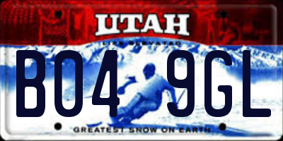 UT license plate B049GL
