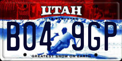 UT license plate B049GP