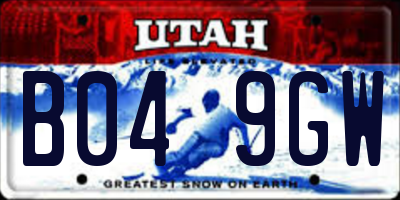 UT license plate B049GW