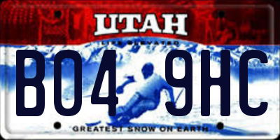 UT license plate B049HC
