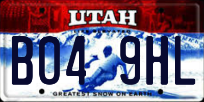 UT license plate B049HL
