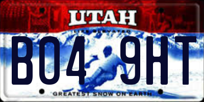 UT license plate B049HT