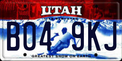 UT license plate B049KJ