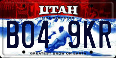 UT license plate B049KR