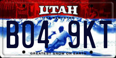 UT license plate B049KT