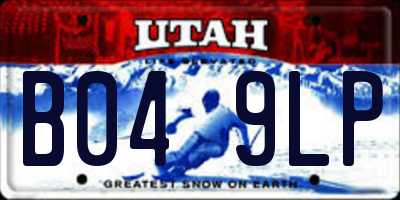 UT license plate B049LP