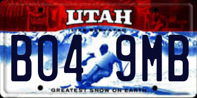 UT license plate B049MB