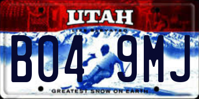 UT license plate B049MJ