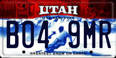 UT license plate B049MR