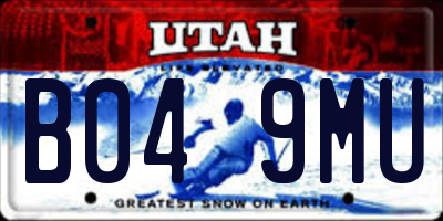 UT license plate B049MU