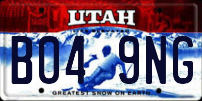 UT license plate B049NG