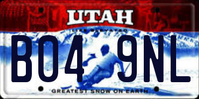 UT license plate B049NL