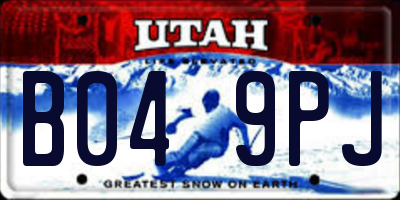 UT license plate B049PJ