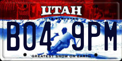 UT license plate B049PM