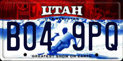 UT license plate B049PQ