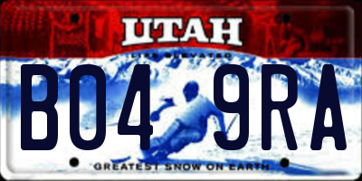 UT license plate B049RA