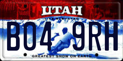 UT license plate B049RH