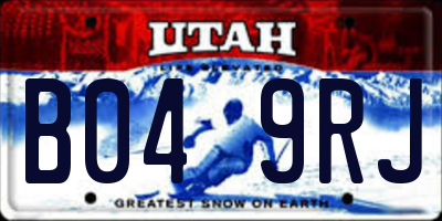 UT license plate B049RJ