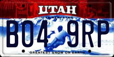 UT license plate B049RP