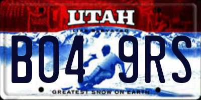 UT license plate B049RS