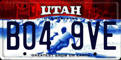 UT license plate B049VE