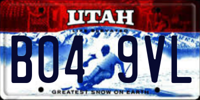 UT license plate B049VL