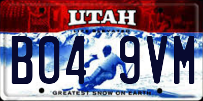 UT license plate B049VM