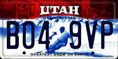 UT license plate B049VP