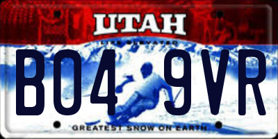 UT license plate B049VR
