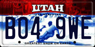 UT license plate B049WE