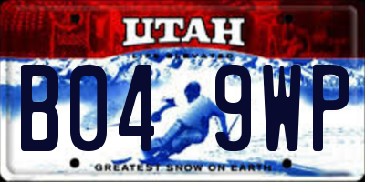 UT license plate B049WP