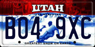 UT license plate B049XC