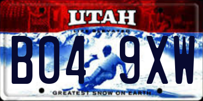 UT license plate B049XW
