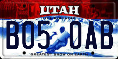 UT license plate B050AB