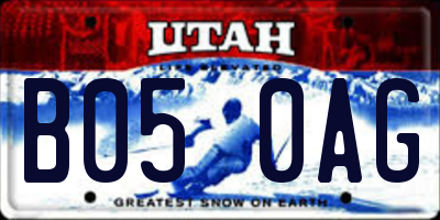 UT license plate B050AG