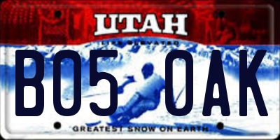 UT license plate B050AK