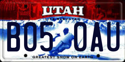 UT license plate B050AU